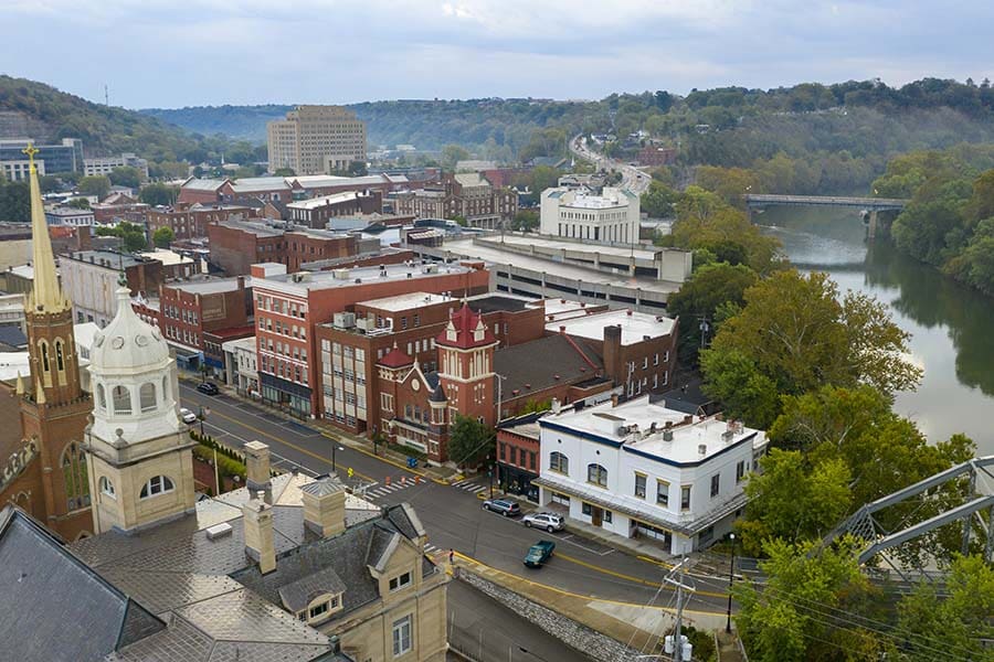 Richmond KY - Aerial View Of Downtown Richmond Kentucky